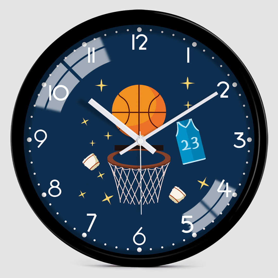 reloj de pared de baloncesto creativo