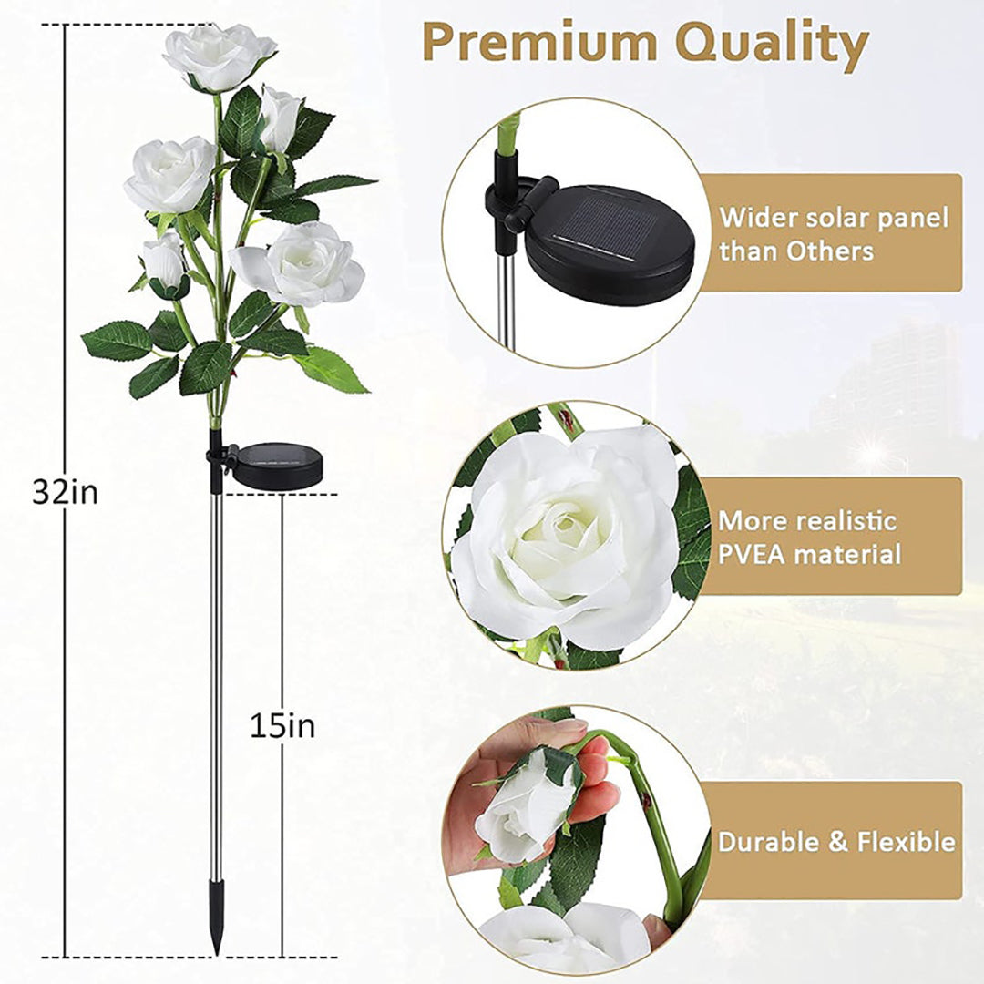 Luces solares LED de rosas
