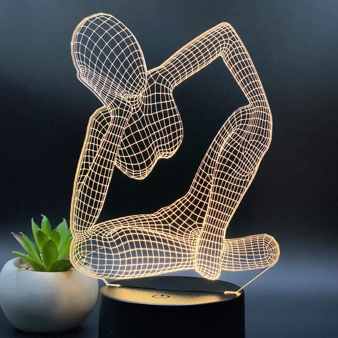 Lámpara de ilusión 3D de estatua africana moderna