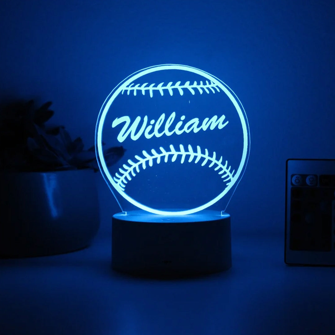 Luz de noche de béisbol personalizada