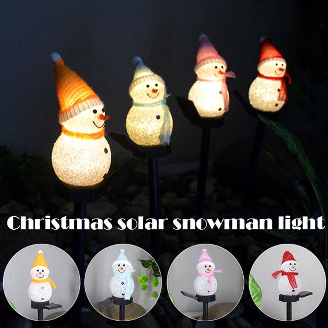 Snowman Solar Lights Garden Decor