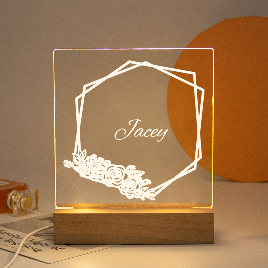 Customized Wood Base Night Light