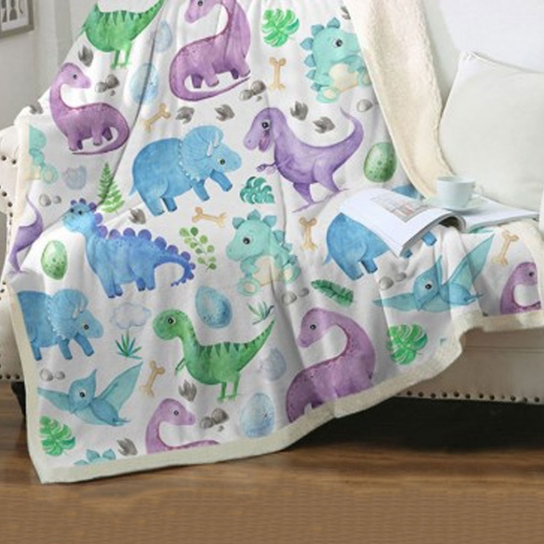 Couverture molletonnée dinosaure