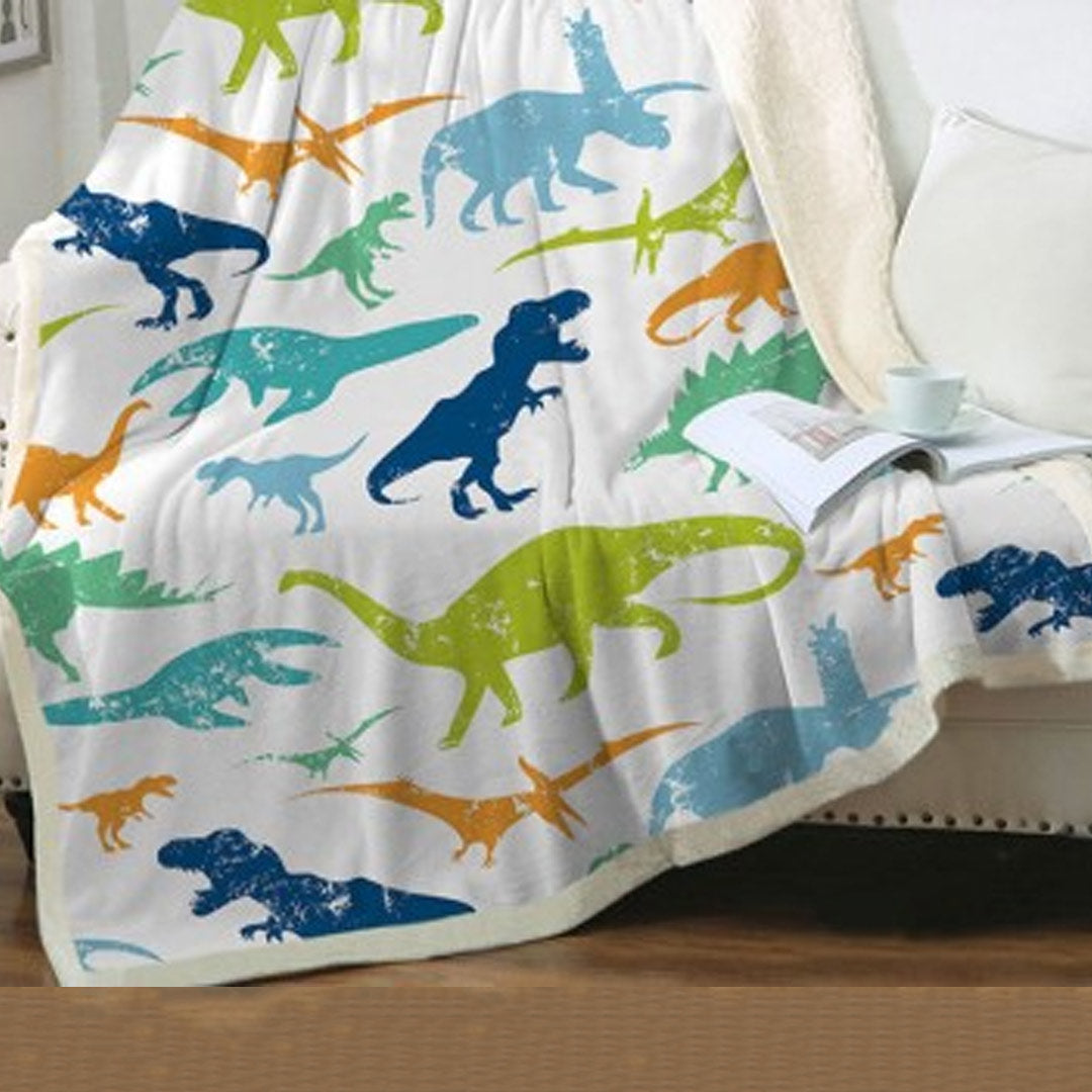 Couverture molletonnée dinosaure
