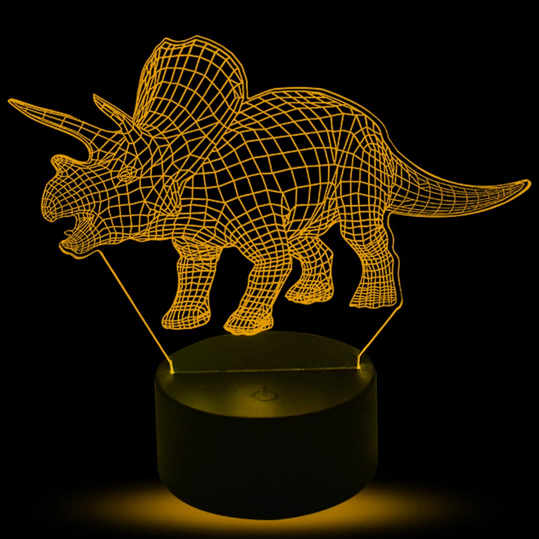 Lampada illusione 3D dinosauro
