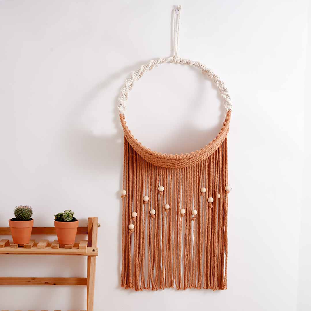 Hand-Woven Macrame Planter Rack