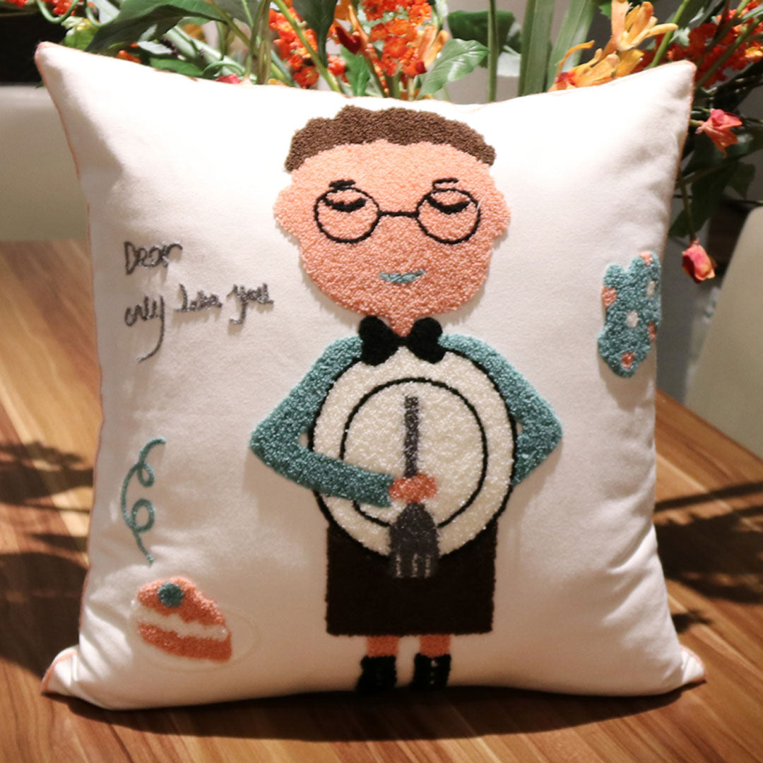 Fundas de cojines bordados de dibujos animados