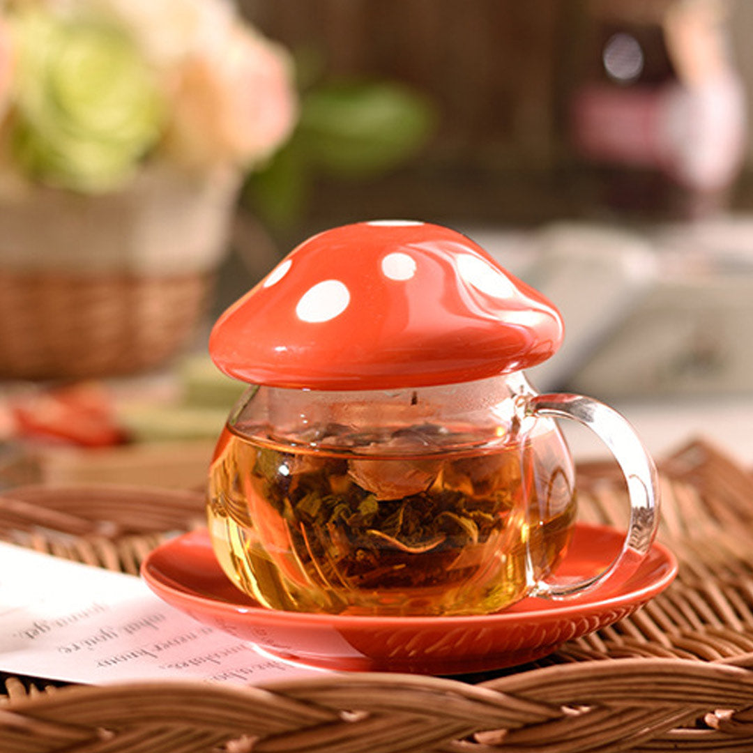 Pilzbecher-Set mit Teesieb