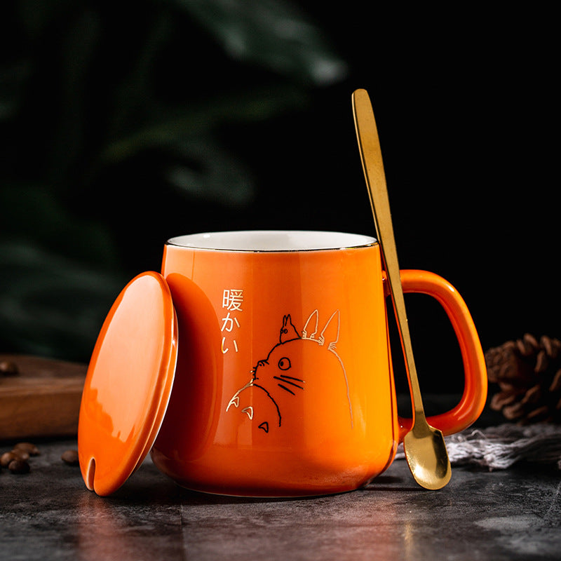 Totoro Kaffee-Tee-Becher mit Deckellöffel