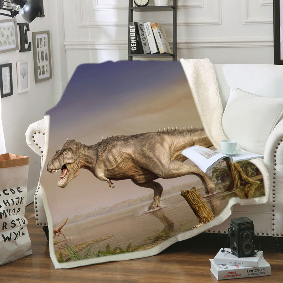 Couverture molletonnée dinosaure
