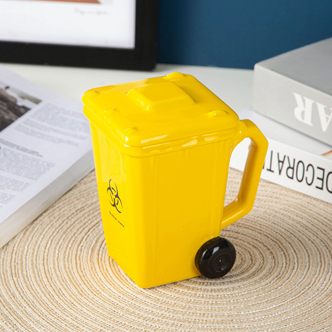 Creative Trash Can shaped Ceramic Mug