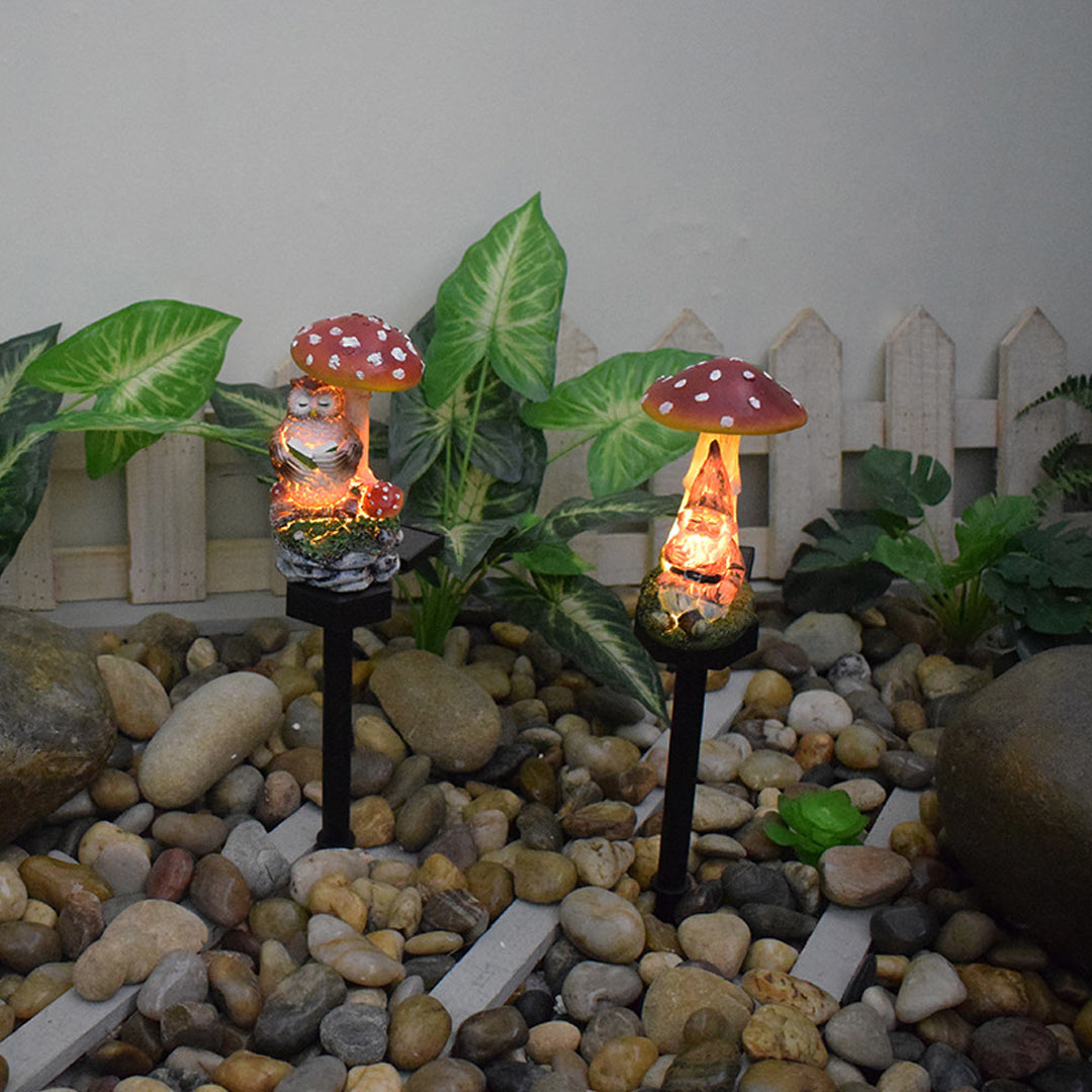 Solar Light Gnome Owl Garden Waterproof Landscape Light