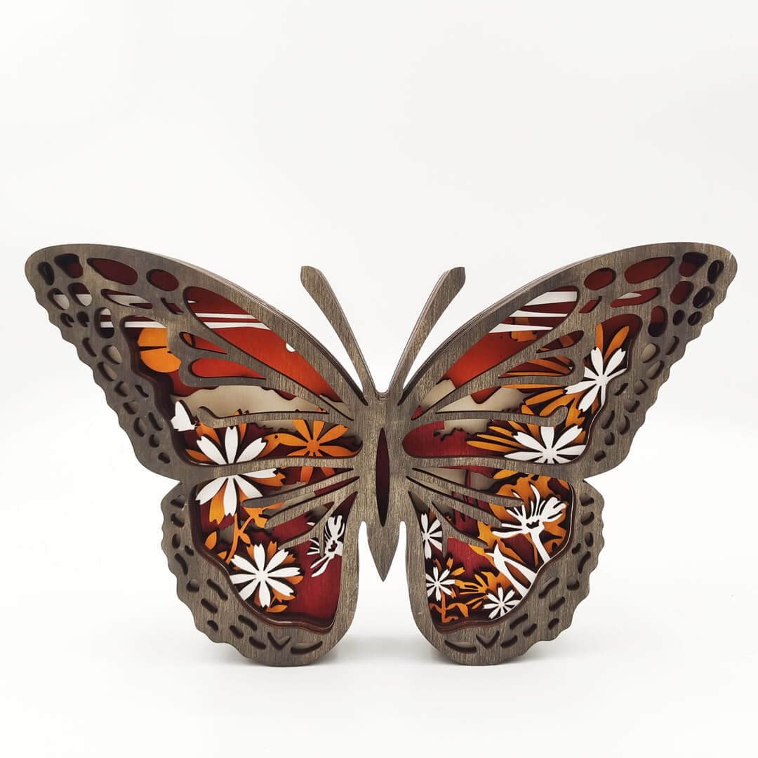 3D Wooden Butterfly Carving Handcraft