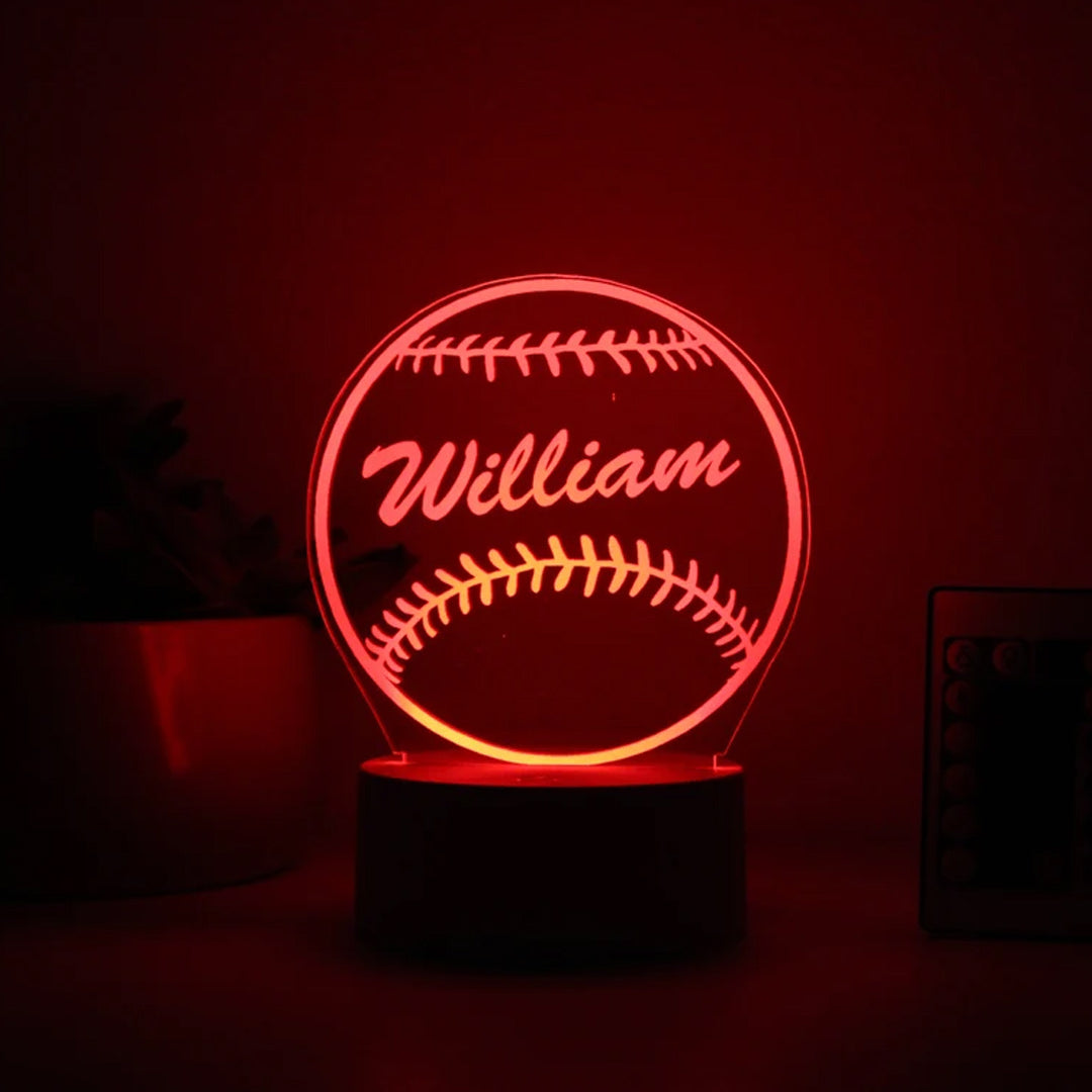 Luz de noche de béisbol personalizada