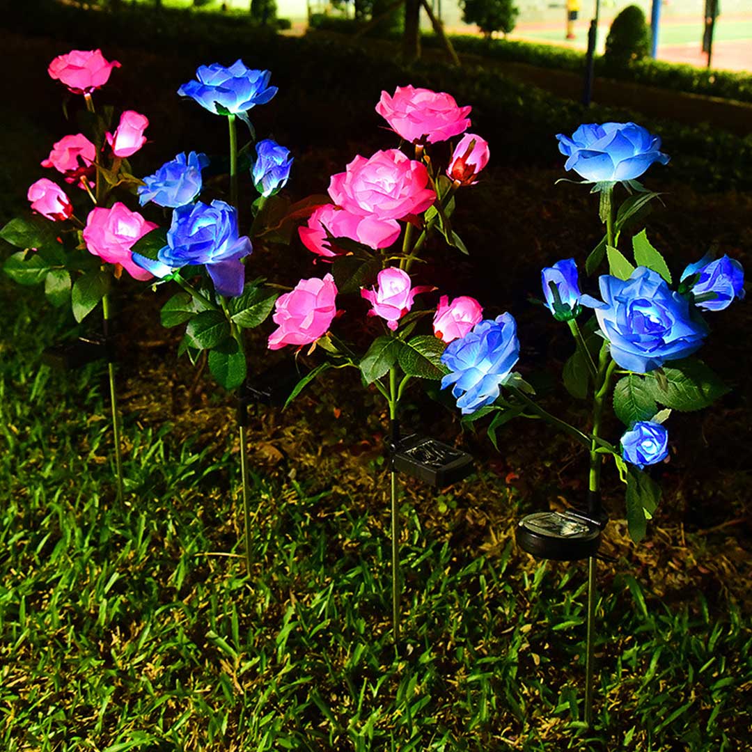 Luces solares LED de rosas