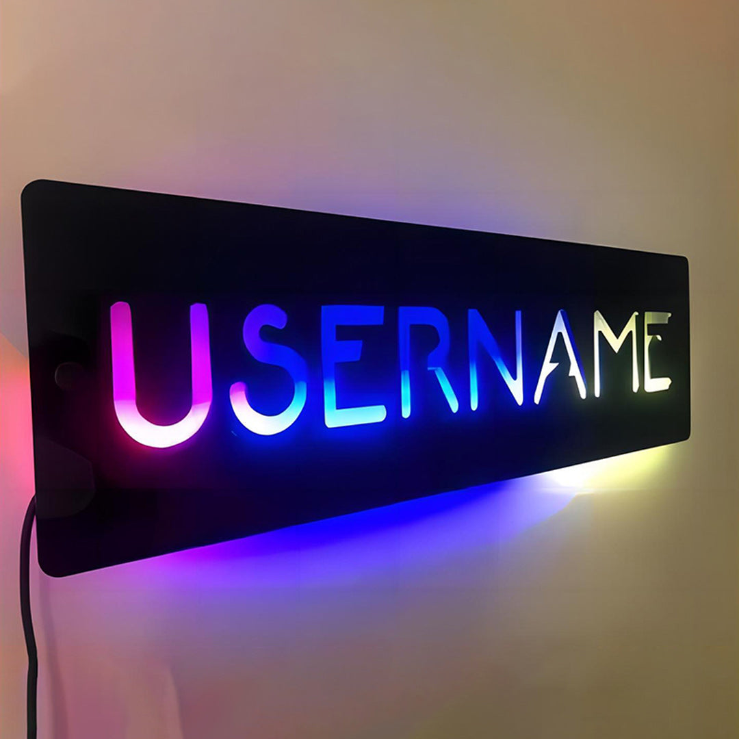 Personalized LED Gamer Tag Wall Light