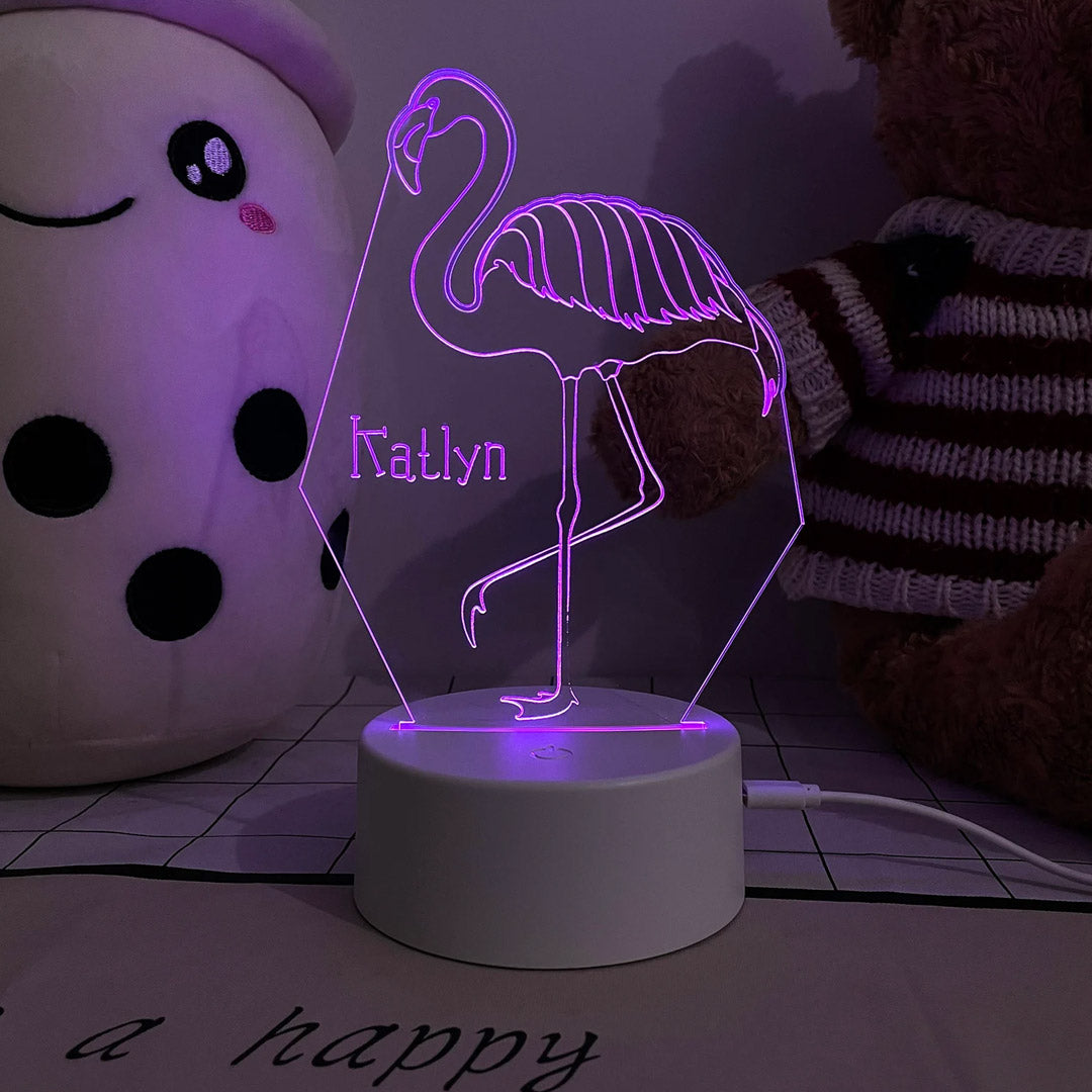 Personalised Flamingo Night Light