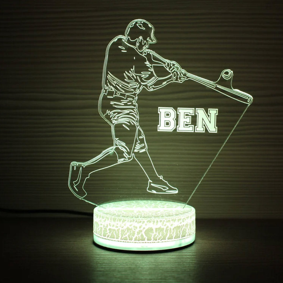 Baseball-Spieler-personalisiertes Nachtlicht