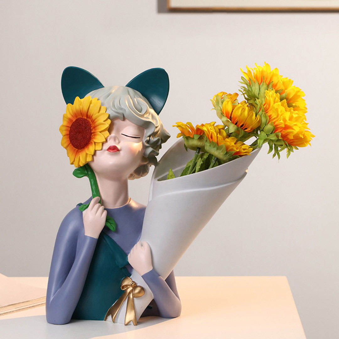 Sonnenblume-Mädchen-Vase