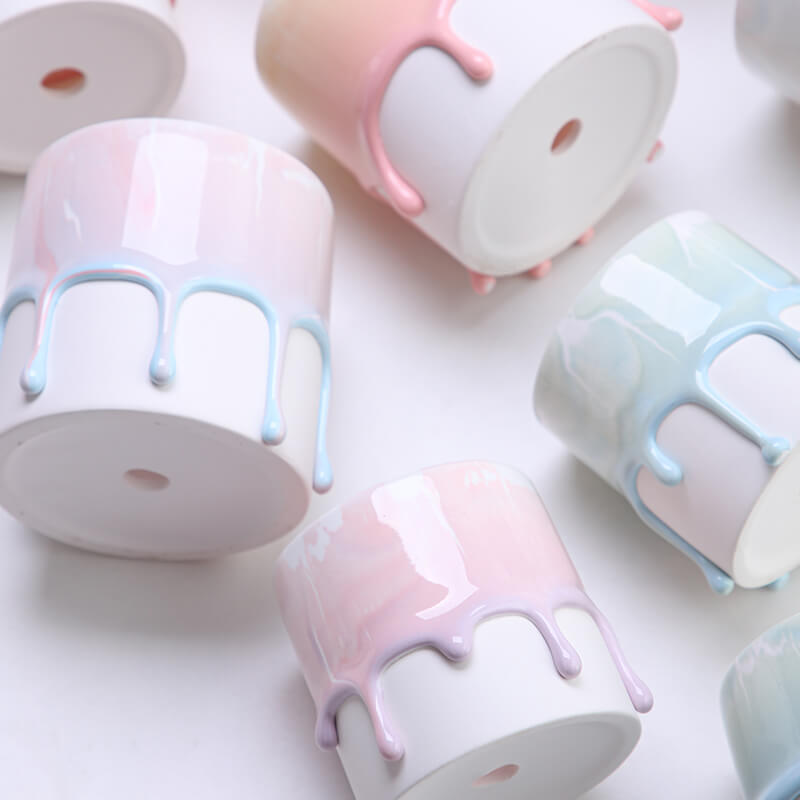 Sweet Dream Hand-made Desktop Drip Glaze Planters