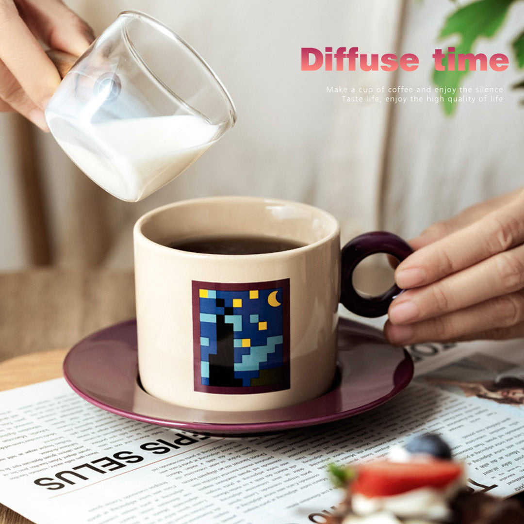 Set di tazze da caffè Pixel Art