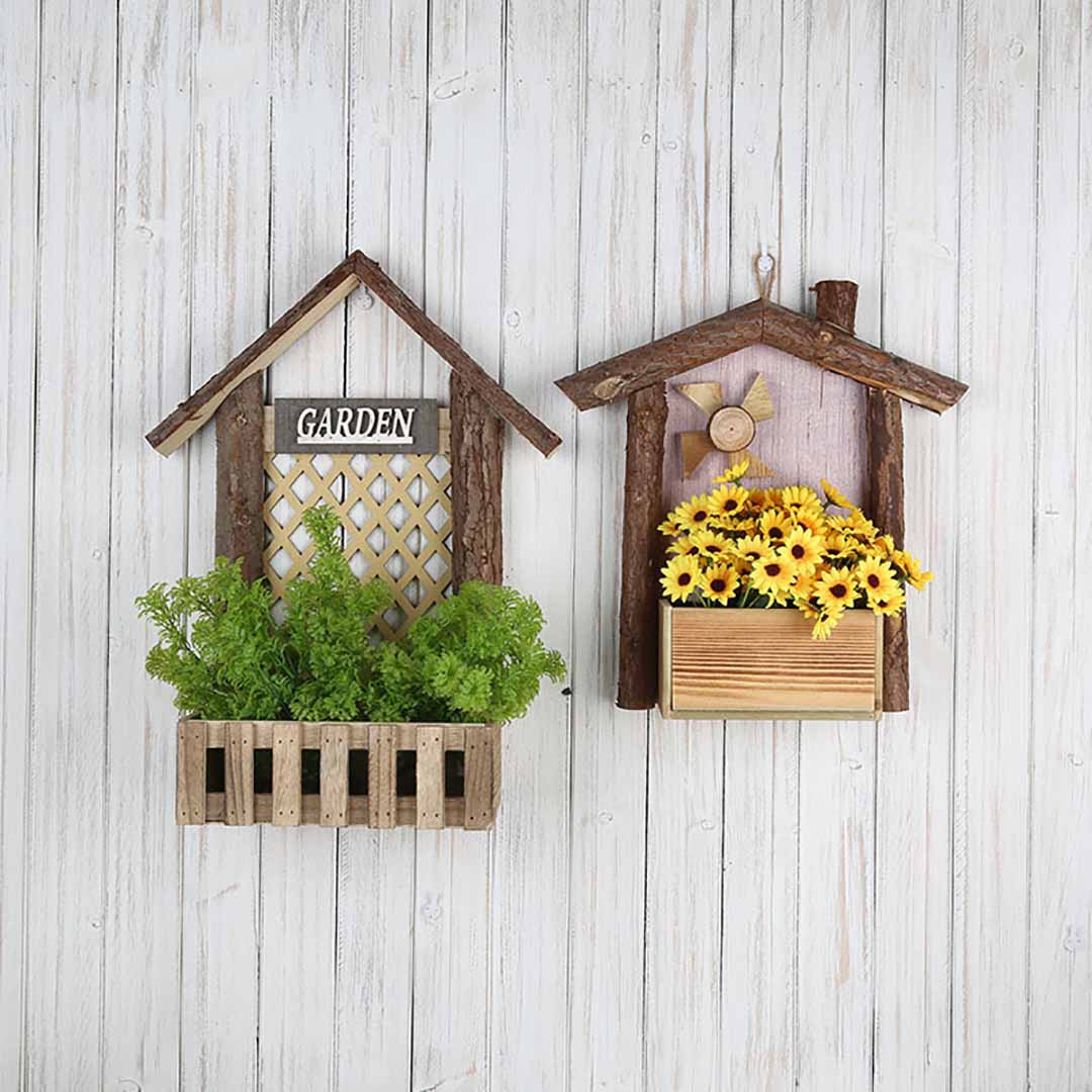Wooden House Planter Series