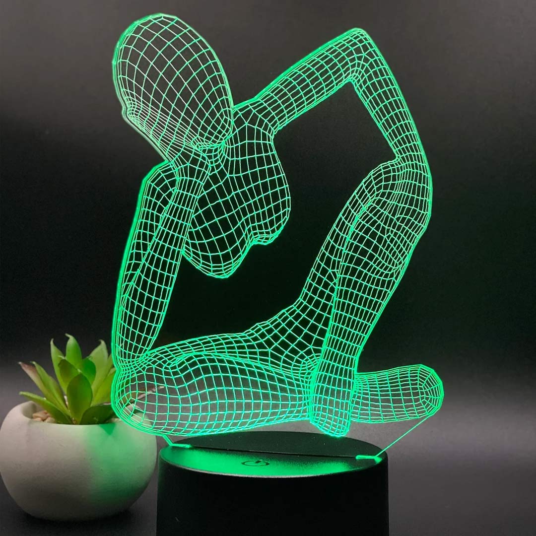 Lampe d'illusion 3D de statue africaine moderne