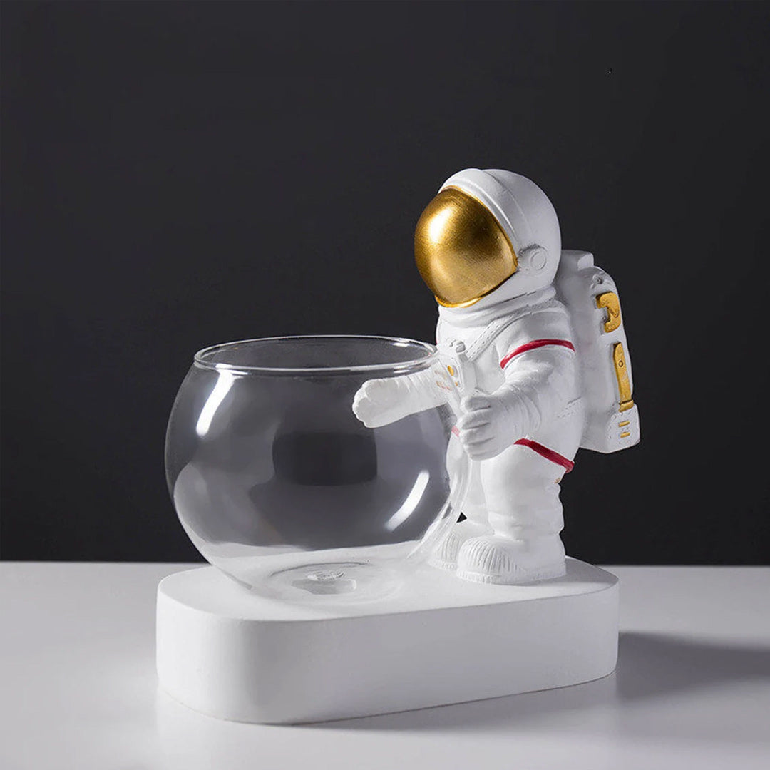 Vase en verre astronaute de l'espace