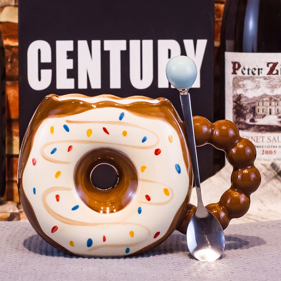 Taza de cerámica de rosquilla