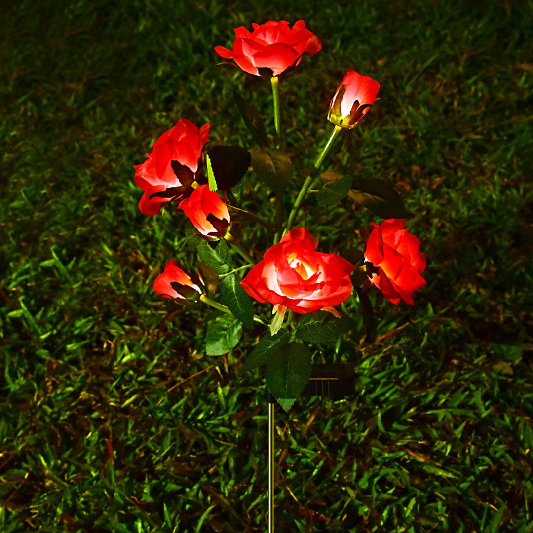 Luces solares LED de rosas