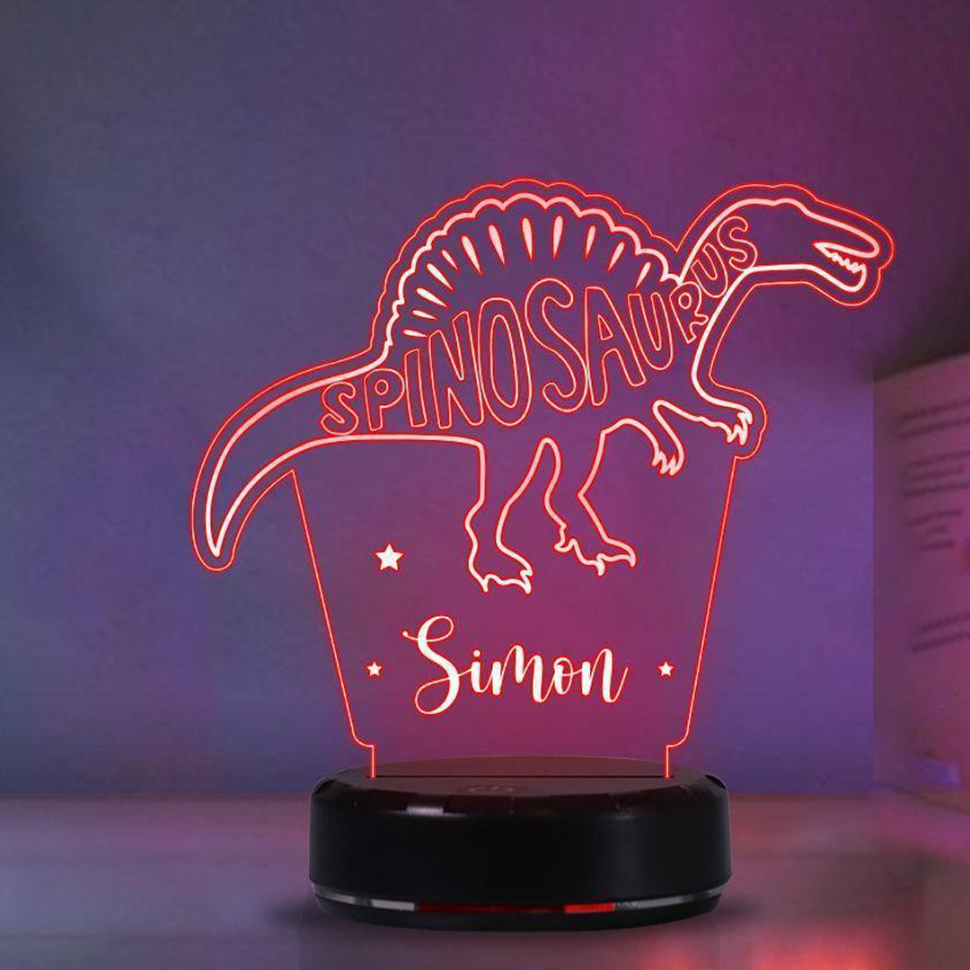 Luce notturna personalizzata con dinosauri