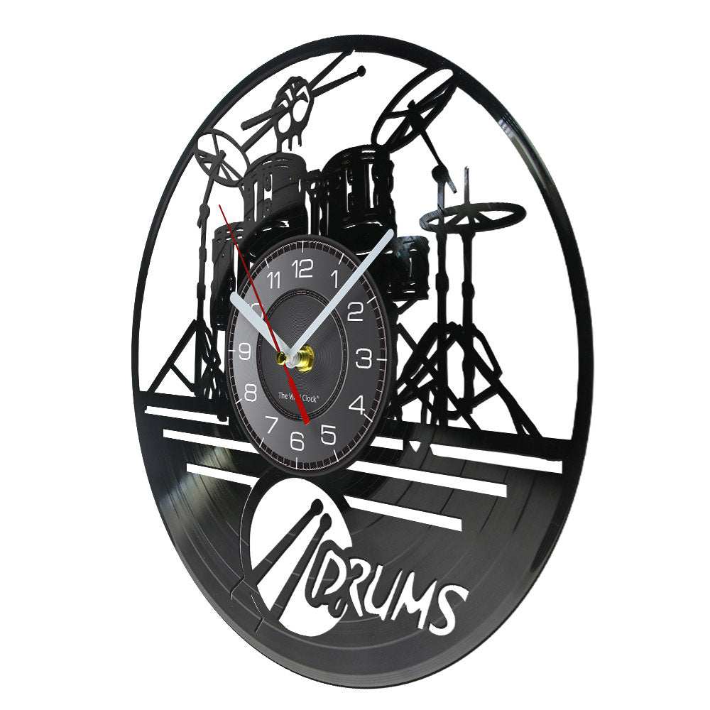 Reloj de pared de banda de discos de vinilo