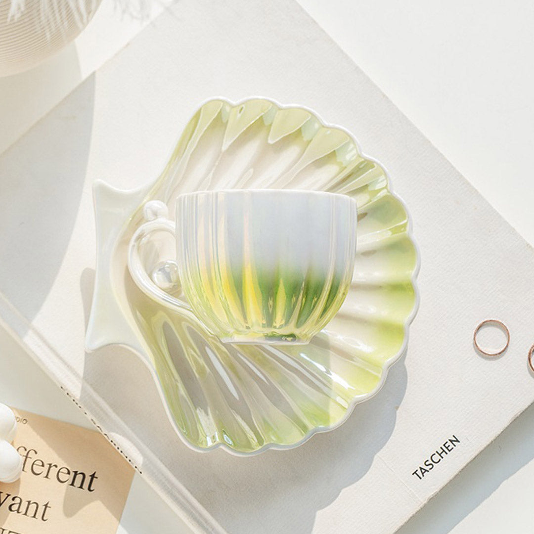 Kreative Pearl Shell Teetasse mit Untertasse