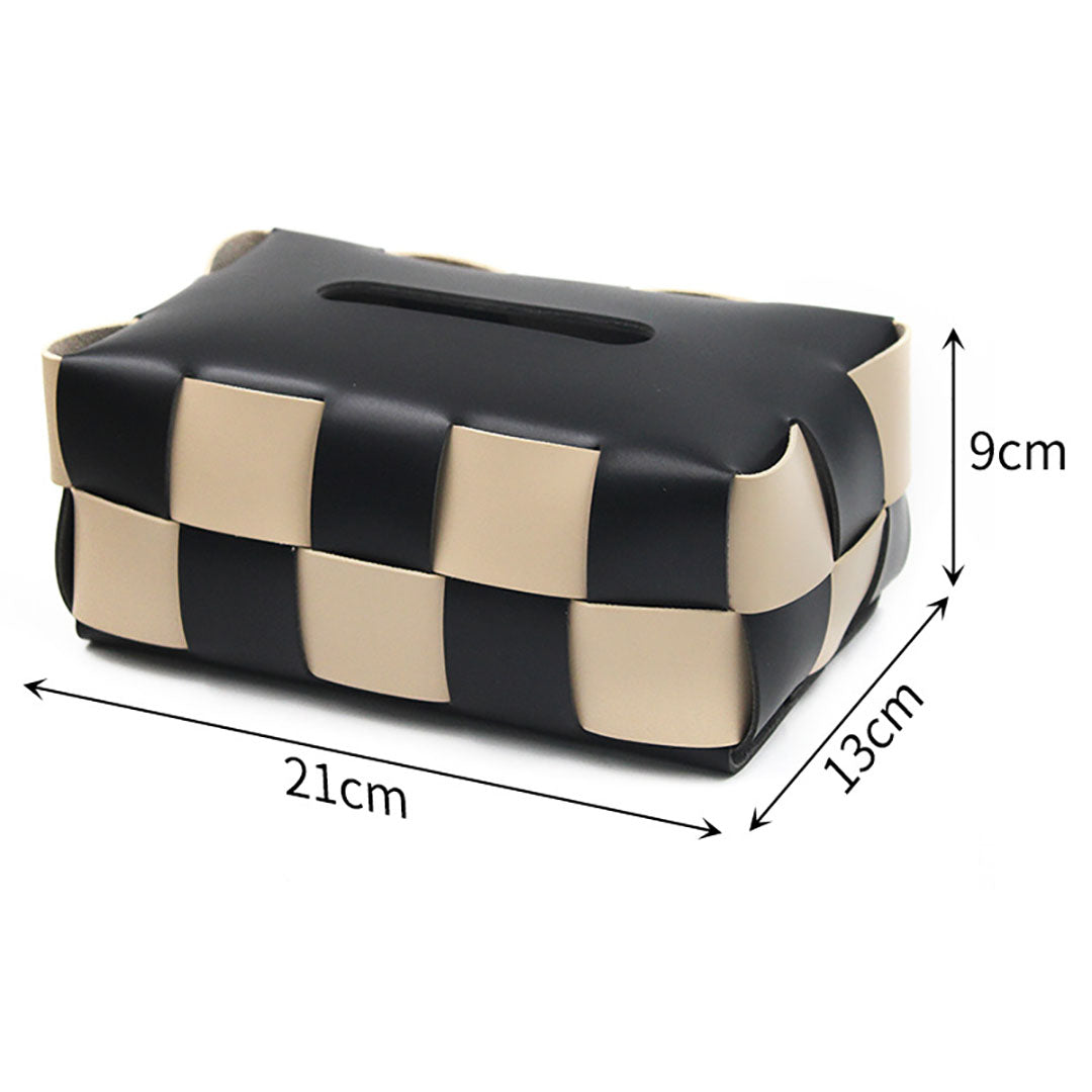 Taschentuchbox aus gewebtem Leder