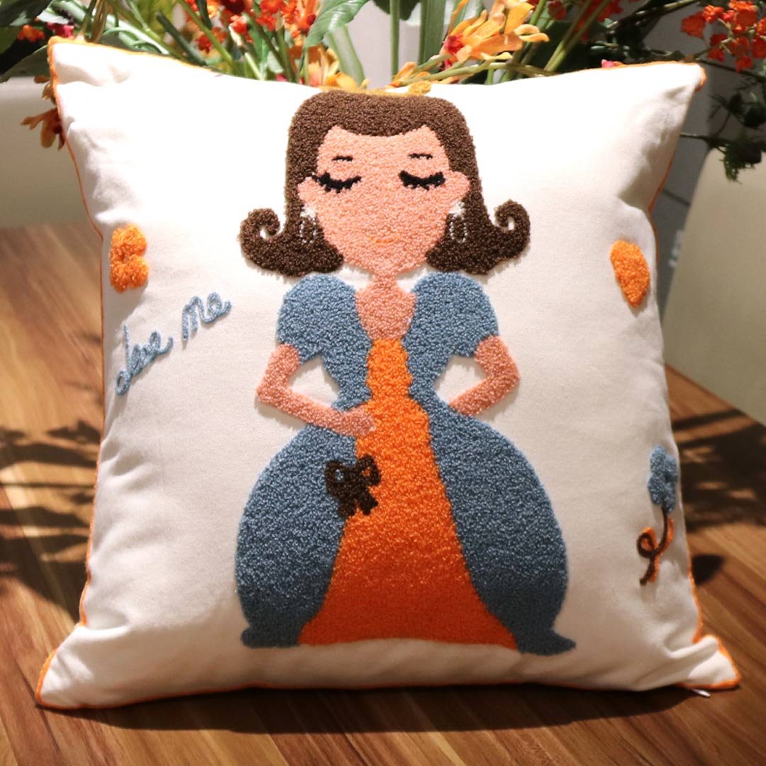 Fundas de cojines bordados de dibujos animados