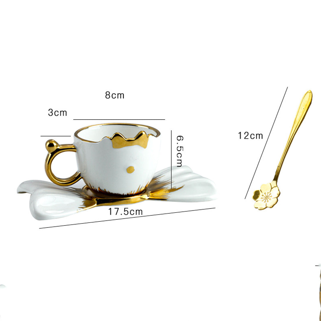 Bow Tie Cat Shape Mug With Saucer & Spoon