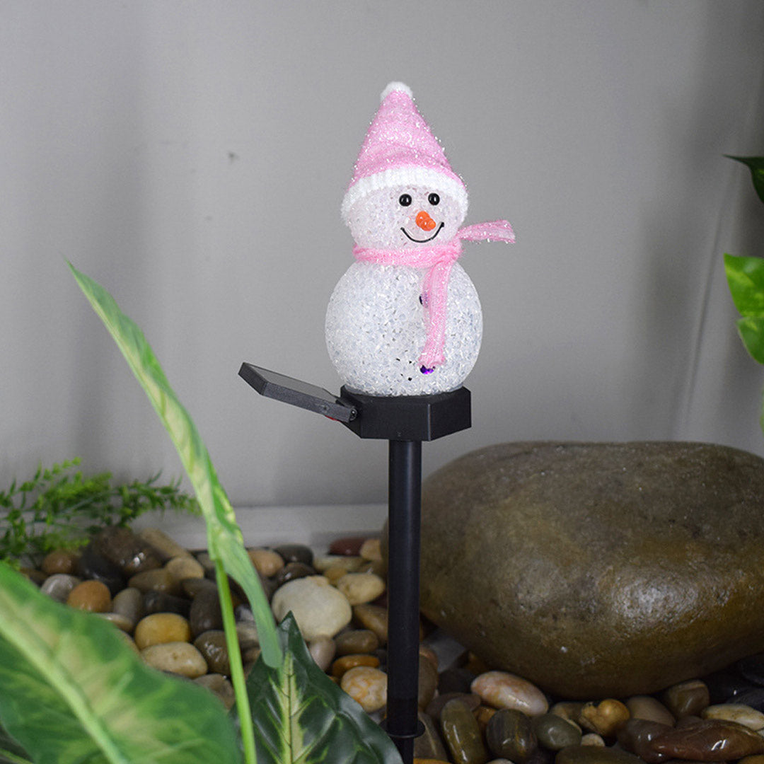 Snowman Solar Lights Garden Decor