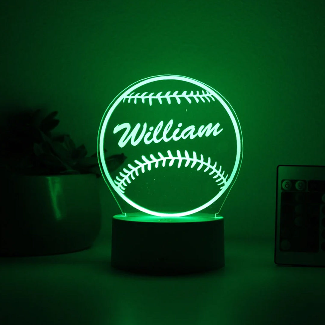 Luz de noche de béisbol personalizada