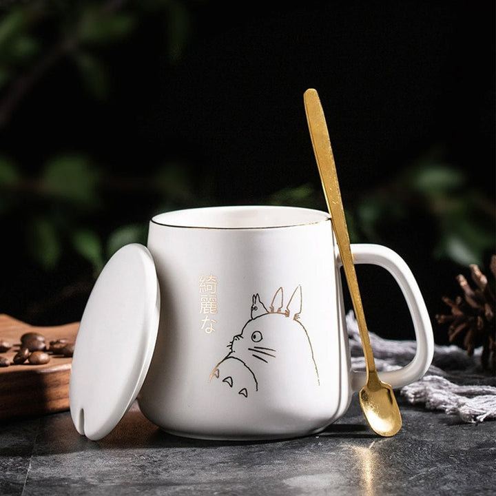 Totoro Coffee Tea Mug with Lid Spoon