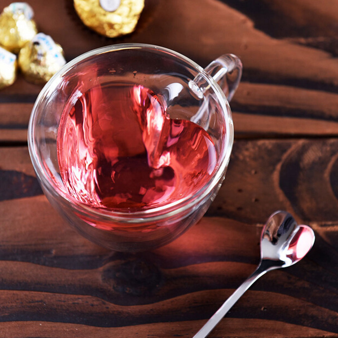 Glass Love Heart Shaped Coffee Tea Mug