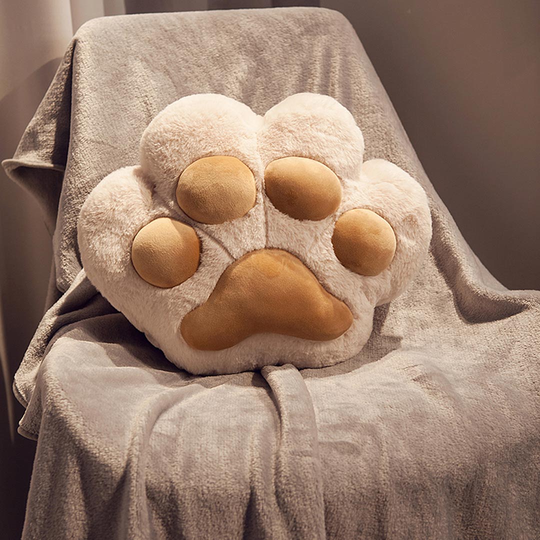 Cat Paw Throw Pillow with Blanket