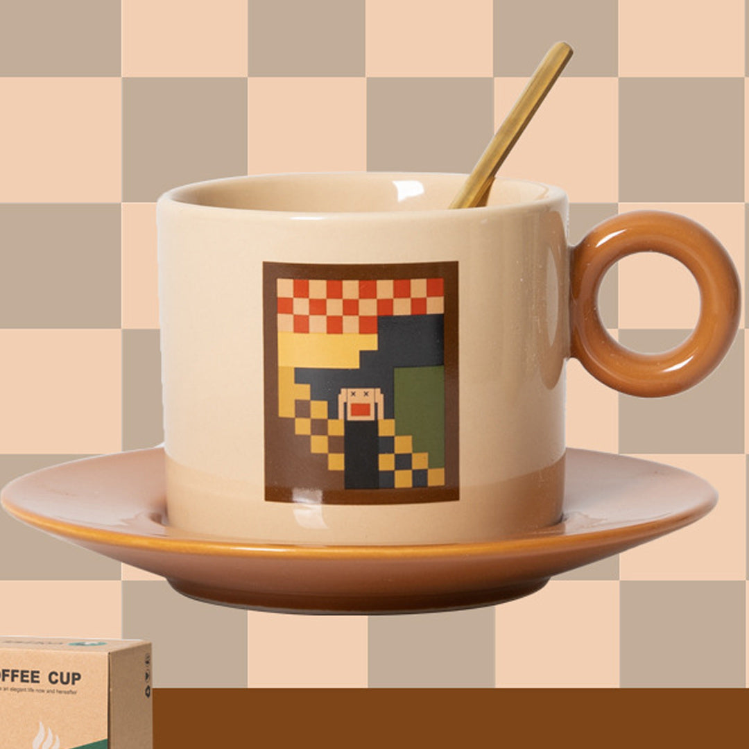Set di tazze da caffè Pixel Art