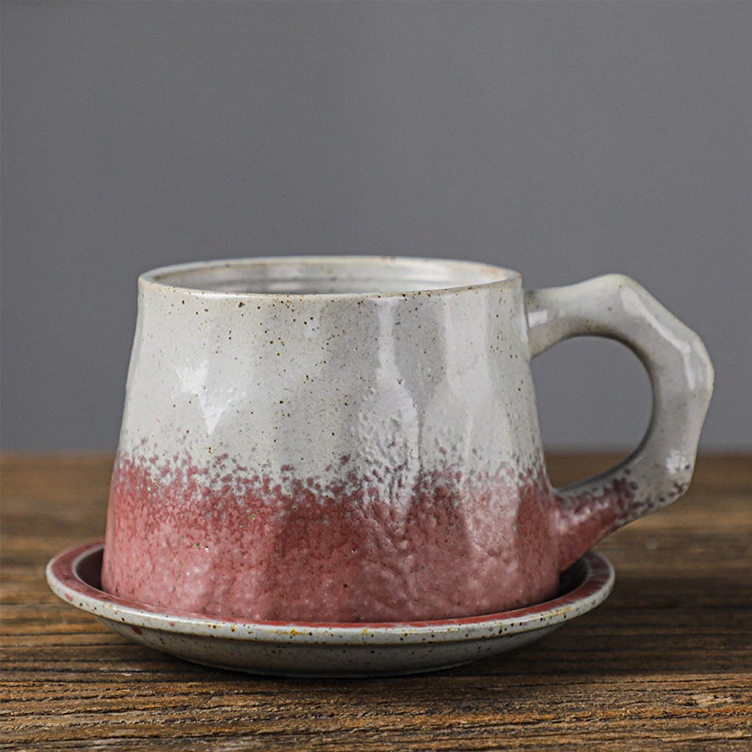 Taza de café de cerámica vintage hecha a mano
