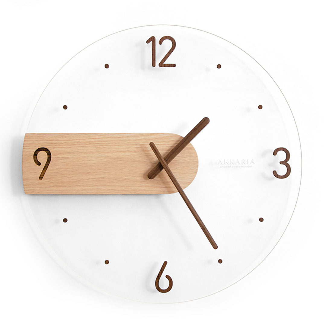 Reloj de pared acrílico de madera maciza