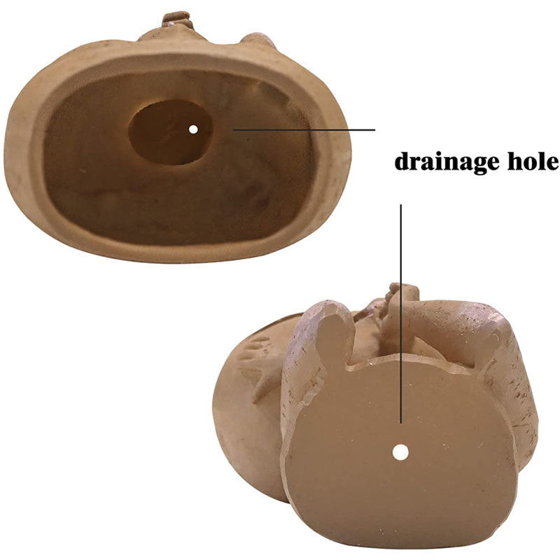 Pots de jardinière visage yeux fermés