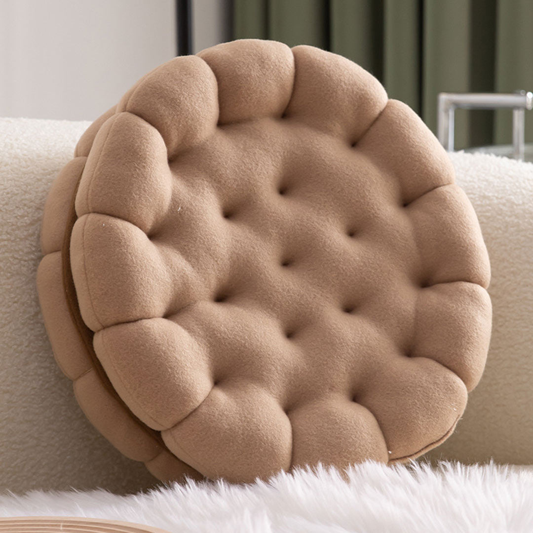 Biscuit Shaped Decorative Round Throw Pillow