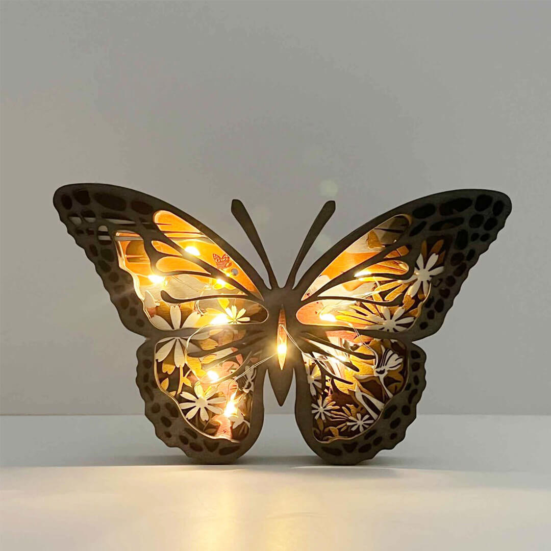 3D Wooden Butterfly Carving Handcraft
