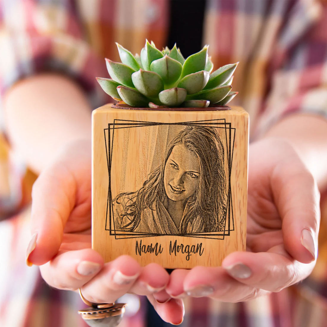 Personalized Pots with Engraved Photo