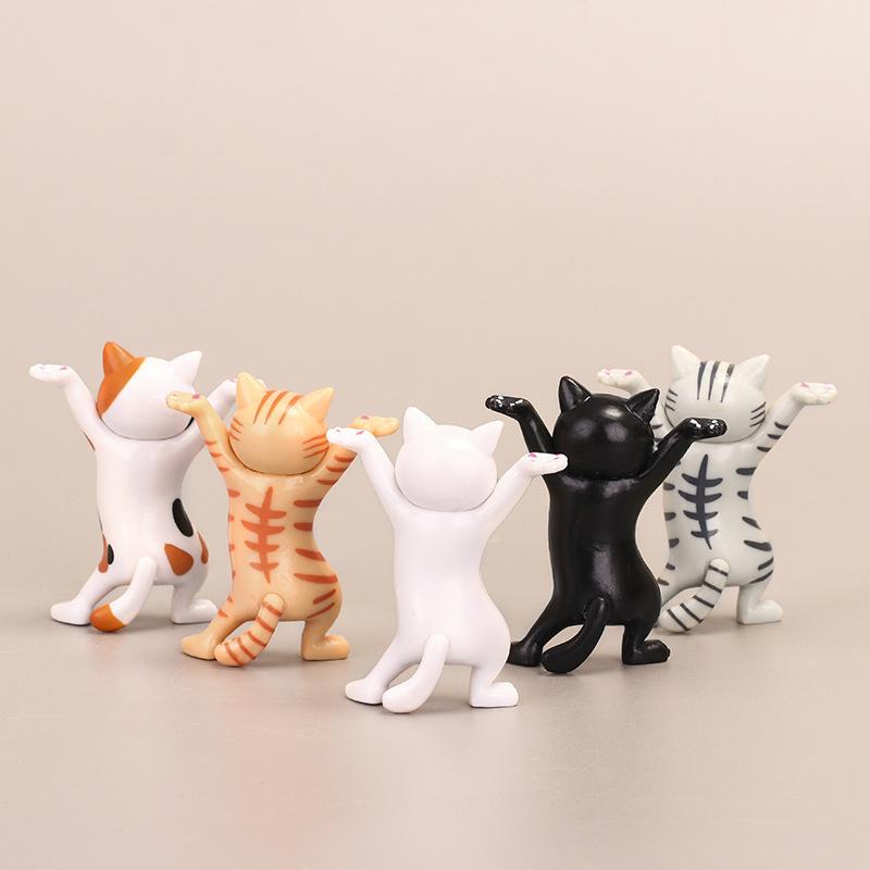 Adorno de escritorio con soporte para gato divertido