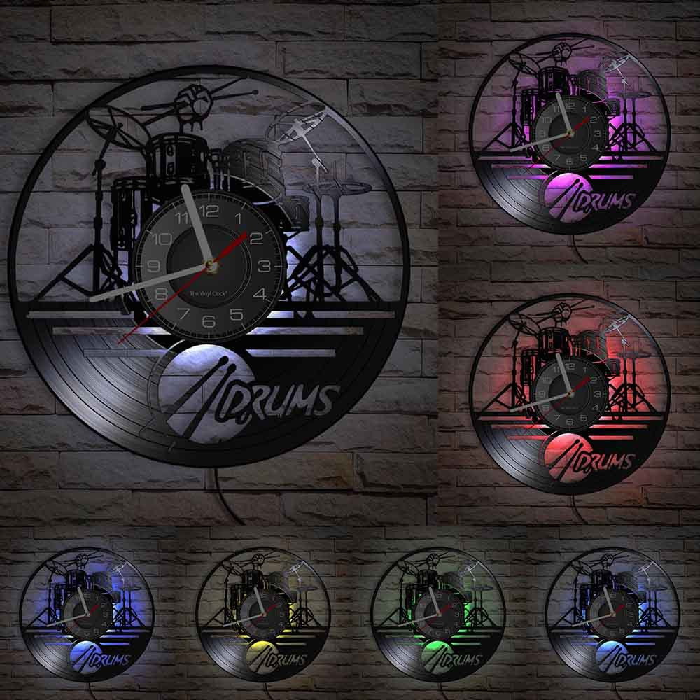 Reloj de pared de banda de discos de vinilo